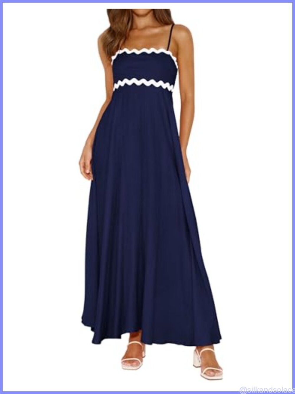 Boho Women Sleeveless Spaghetti Strap Flowy Maxi Dress Summer Square Neck